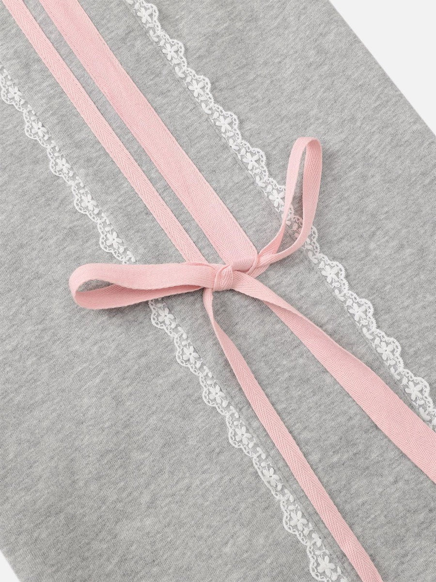 Bow Lace Baggy Sweatpants