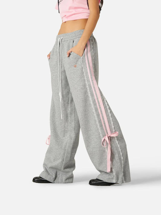 Bow Lace Baggy Sweatpants