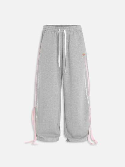 Bow Lace Baggy Sweatpants